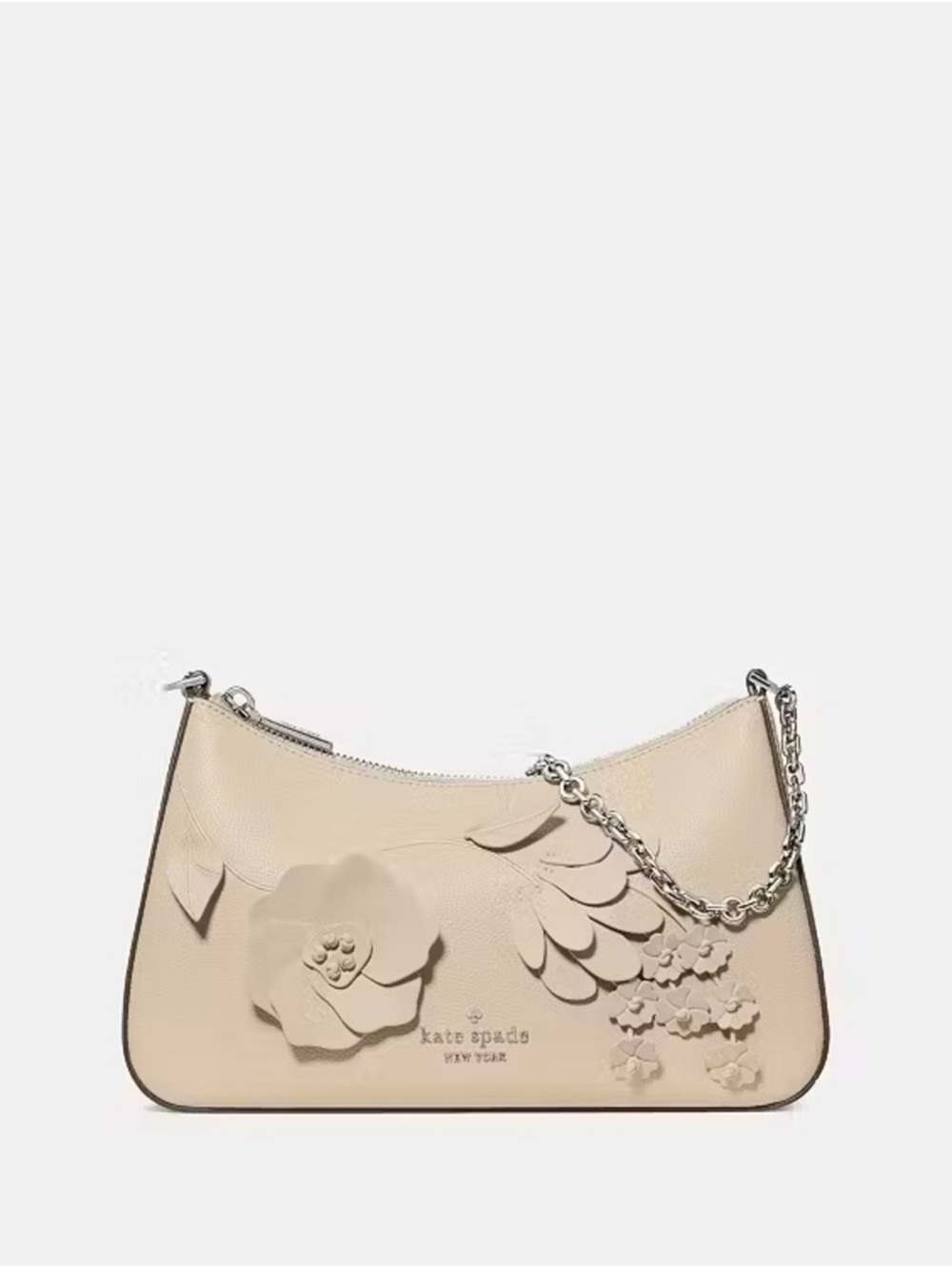 Kate Spade Margot Floral Applique Shoulder Bag Milk Glass Multi